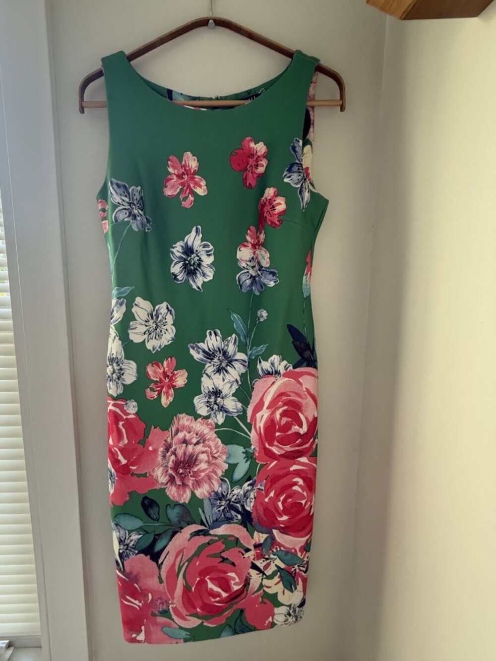 Roz&Ali green dress with beautiful pink flowers